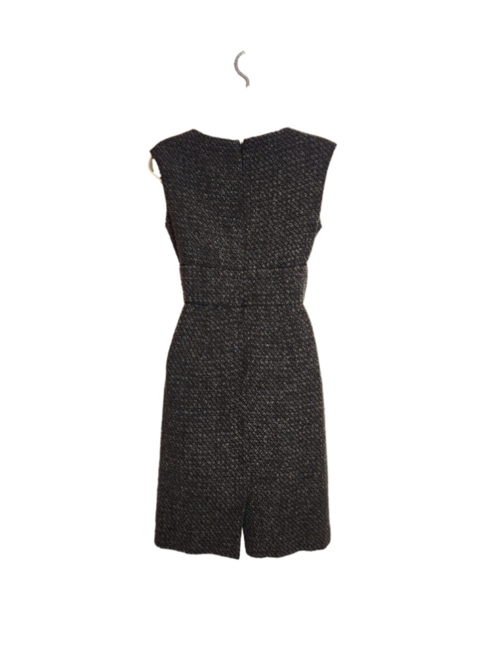 Ann Taylor LOFT Black and White Tweed Front Pleat Career Sheath Dress 2 Petite - Picture 4 of 10